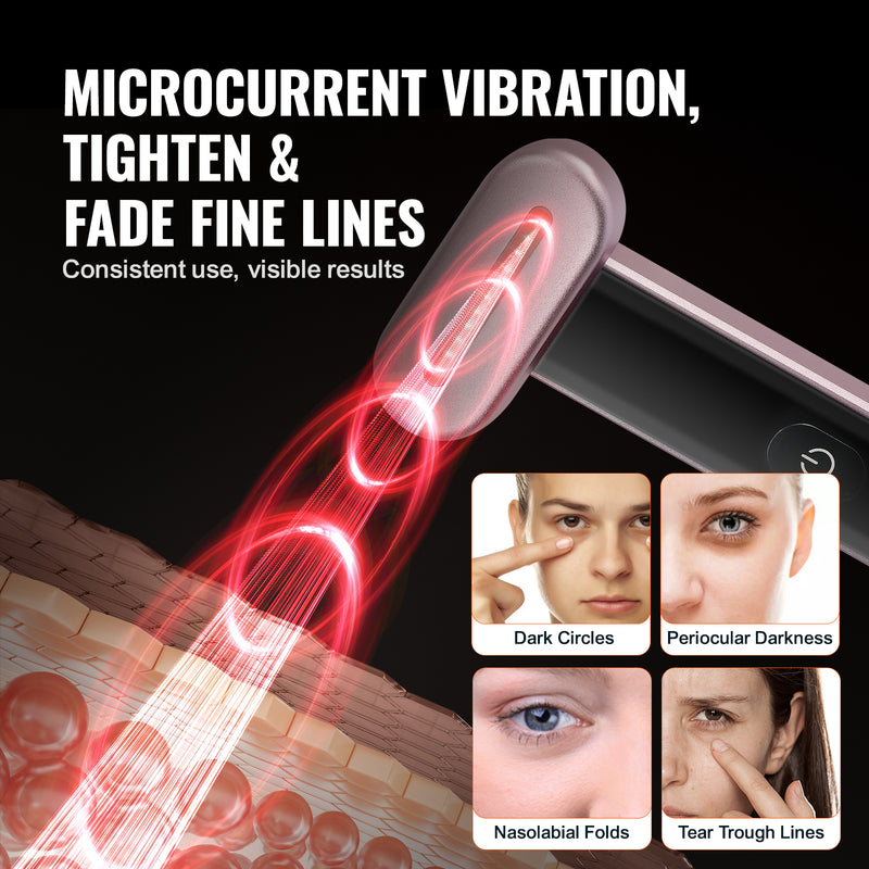 VEVOR Red Light Therapy Wand for Face, 7Color LED Facial Wand Red Light Therapy Device with Heatig Therapy Microcurrent Vibrating Massage, Portable LED Beauty Wand for Face, Neck